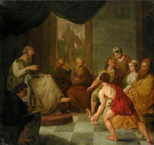 unknow artist Diogenes brings a plucked chicken to Plato Norge oil painting art